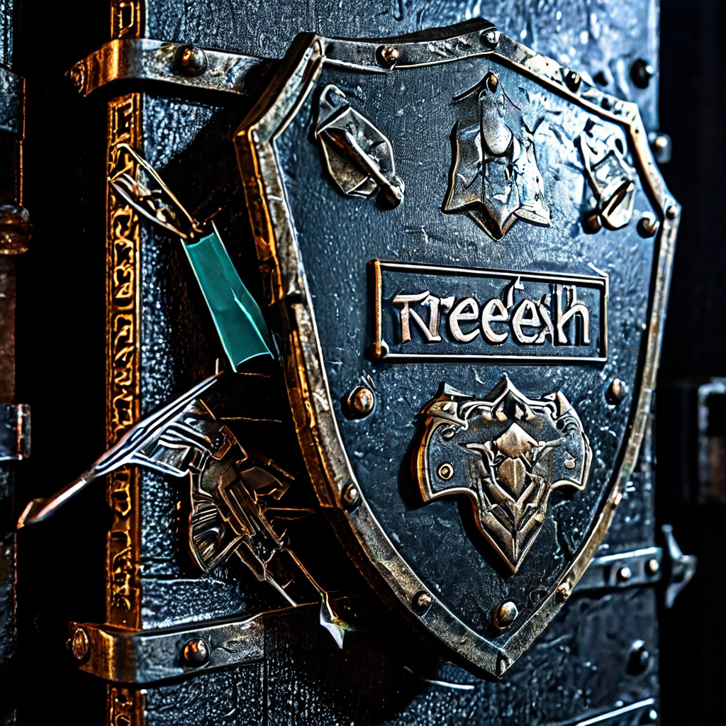 보안이 뚫린 리프레시 토큰이 데이터 유출로 이어지는 과정을 보여주며, 토큰을 안전한 금고에 저장하는 것이 왜 중요한지 강조하는 개념 설명 이미지입니다.