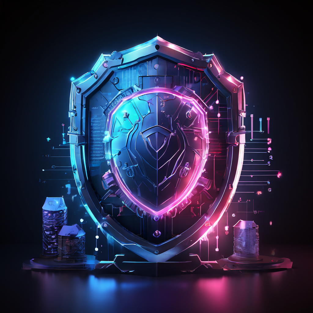 데이터 보안 솔루션이 VIP 고객 프로필을 보호하며 차단된 접근 시도와 함께 만족도 지표가 상승하는 그래프와 기어를 보여주는 개념 이미지입니다.