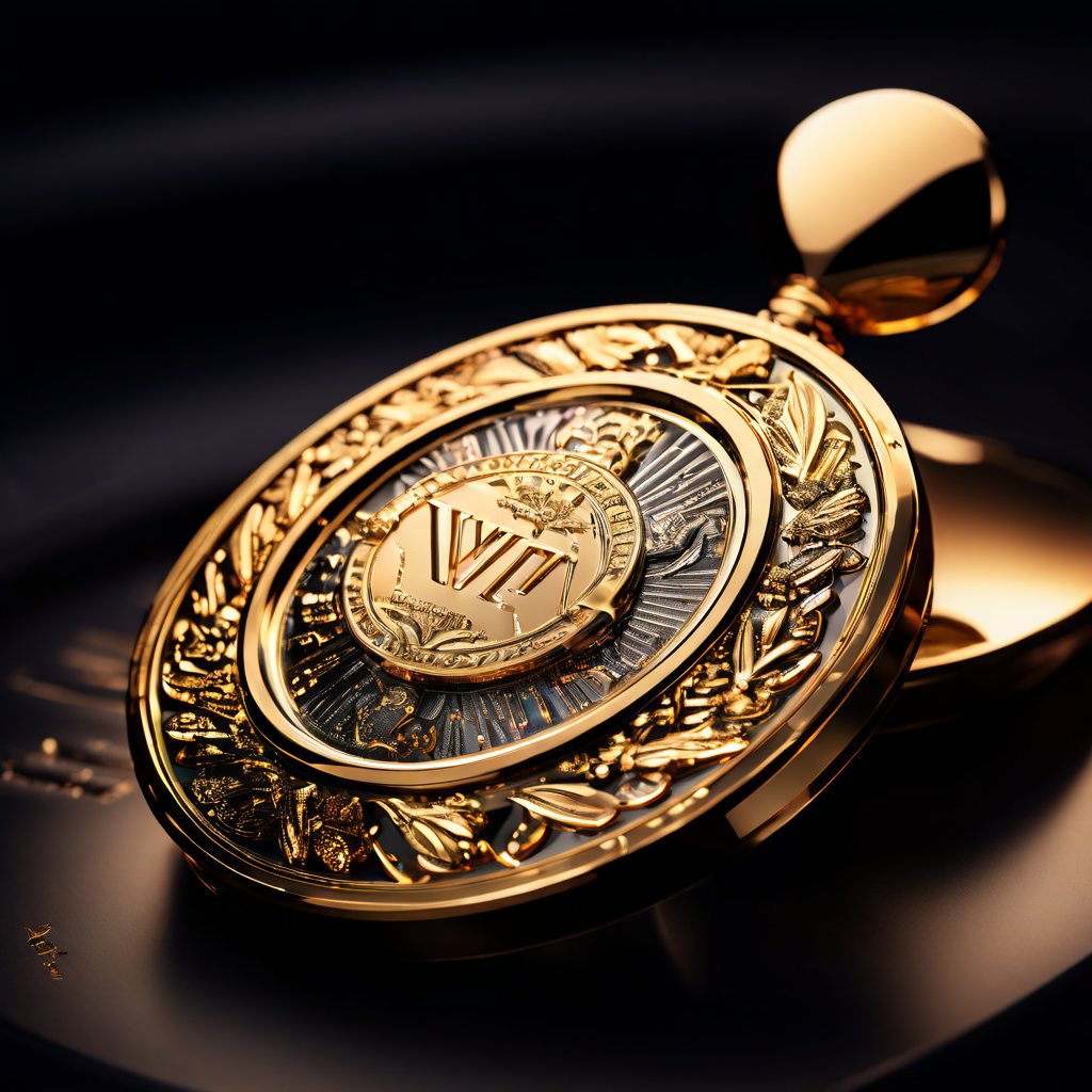 럭셔리 브랜드의 독점적인 VIP 고객 로열티 전략을 상징하는 가상의 '진정성' 골드 배지가 디지털 오버레이 방식으로 제품에 투사되고 있는 고급스러운 마케팅 콘셉트 이미지입니다.